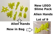 New LEGO Alien Slime Pack Weapon Claw 3 Finger Translucent Lot of 9 New in Bag