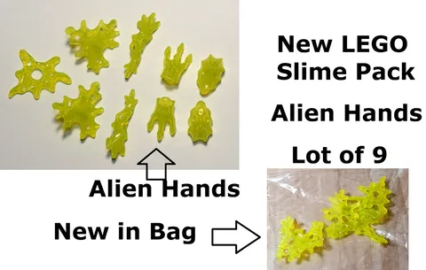New LEGO Alien Slime Pack Weapon Claw 3 Finger Translucent Lot of 9 New in Bag