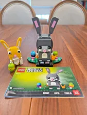 LEGO Brick Headz Easter Bunny Set 40271 w/ Manual + Yellow Bunny Set 30550