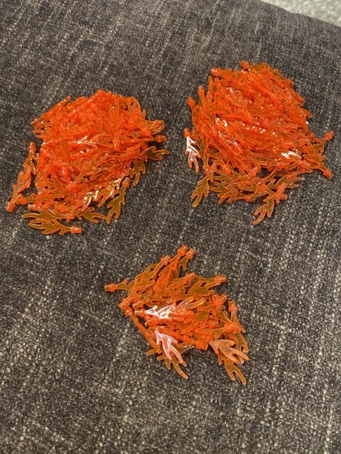 LEGO BULK LOT 225 Piece  TRANS  NEON ORANGE  FIRE FLAMES #6126