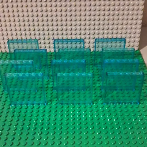 LEGO Transparent Light Blue Panel 1 x 6 x 5. Lot Of 12