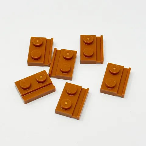 32028 LEGO Parts Plate Modified 1x2 w/ Door Rail DARK ORANGE (6)