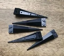 LEGO Black Plate, 1 x 2 Angular Extension Flexible Rubber Black Tip. QTY 5. 