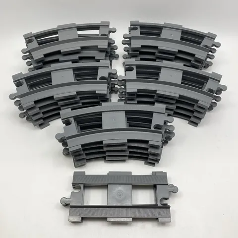 27 Pcs LEGO Duplo Train Track Lot 25 Curve 2 Straight Replacement Part 6377 6378