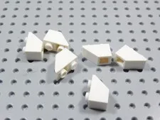 LEGO Lot of 6 White 2x1 Inverted Slopes Bricks BH