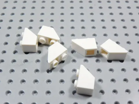 LEGO Lot of 6 White 2x1 Inverted Slopes Bricks BH