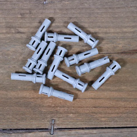 LEGO LB Gray Technic Pin 3L with Friction Ridges and Stop Bush Part 65304 Qty 12