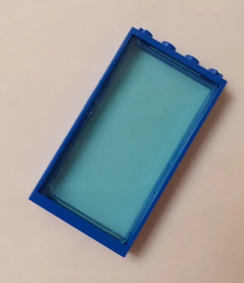 Lego x1 Blue 1x4x6 Door Frame, Light Blue Window , 60596, 60803 (35294) (028-70)