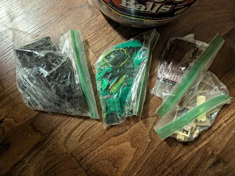 LEGO Bulk Lot Multicolor Plastic Bricks & Parts in Tub w/ Bagged Pieces