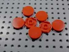 LEGO Lot of 7 Red Round 2x2 Smooth Tiles Plates BQ