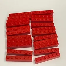 Lego 3009 Red Replacement Parts Pieces Lot of 22