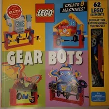 Lego Gear Bots Create 8 Machines, Klutz Certified, Age 8+, Book & 64 Elements