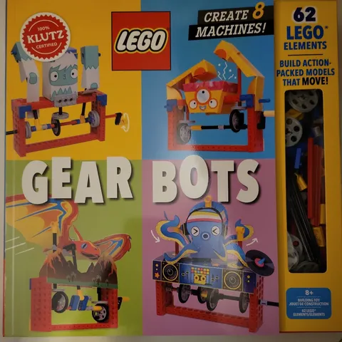 Lego Gear Bots Create 8 Machines, Klutz Certified, Age 8+, Book & 64 Elements