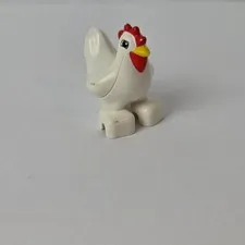 Lego Duplo Figure White Rooster from Farm Animals Set.