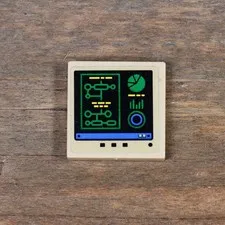 LEGO Tan Tile 2x2 Batman Movie Monitor Screen Green Radar Grid Sticker 3068pb144