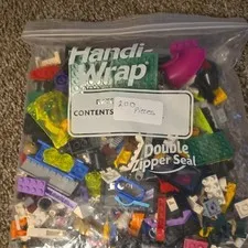 LEGO Bulk Lot Mixed Multicolor Plastic Bricks & Pieces in Polybag, 200 pcs