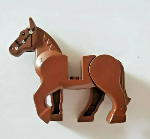 LEGO Reddish Brown Horse Figure w/ Movable Legs Castle Western Steed Animal