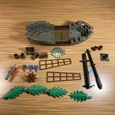 Rare Vintage LEGO 6271 Imperial Ship Parts Lot Hull Mast Rigging Wheel - Dusty