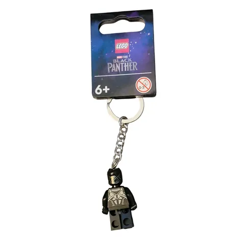 LEGO Black Panther Keychain Marvel Studios Unisex OS Black New 854189 T'Challa