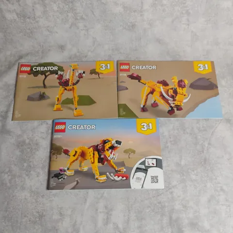 LEGO Creator 31112 Instruction Manuals Only - Lot of 3 Lion Ostrich & Boar