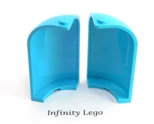 2 LEGO Medium Azure Panels 3 x 3 x 6 Corner Round Horse Trailer (3186 6059 2571)