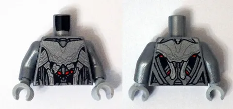 Torso Silver Armor with Red Spots Pattern (Ultimate Ultron) / Flat Si - New LEGO