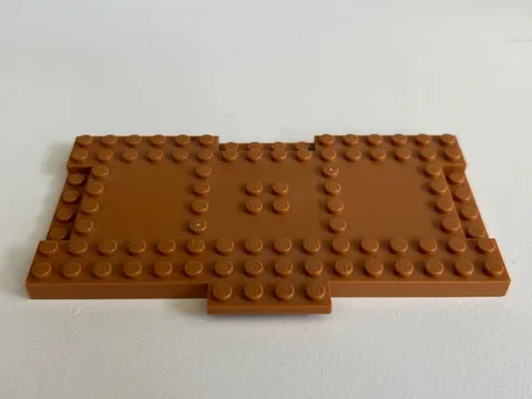 1 pcs LEGO Brown Plate 8 x 16 x 2/3 with 1x4 Indentations 18922