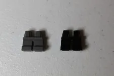 (2) LEGO Short Minifigure Child Dwarf Hobbit Legs - Black and Dark Bluish Gray