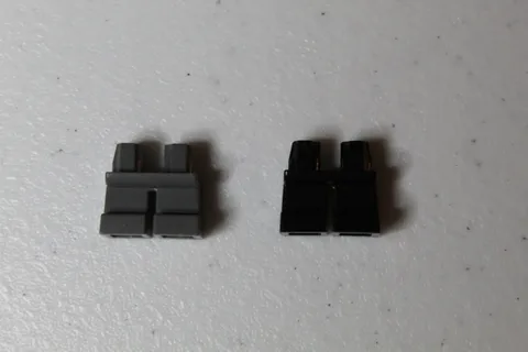 (2) LEGO Short Minifigure Child Dwarf Hobbit Legs - Black and Dark Bluish Gray