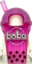 Lego New Trans-Dark Pink Minifigure Headgear Head Cover Costume Drink Part