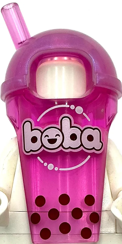 Lego New Trans-Dark Pink Minifigure Headgear Head Cover Costume Drink Part