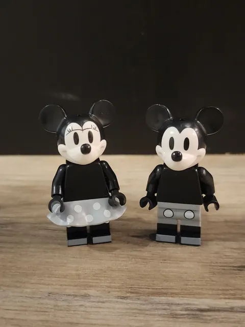 Lego Vintage Mickey & Minnie Disney Minifigures Mouse Black & White Characters