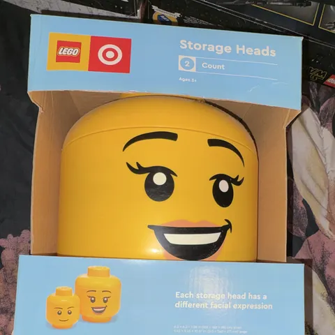 LEGO Storage Heads Yellow 2 Count Storage Head Container Ages 3+