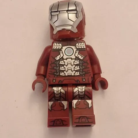 LEGO Super Heroes Minifigure Iron Man Mark 5 Armor Trans-Clear Head (Genuine)