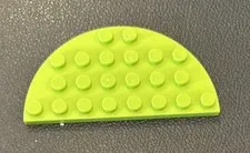 LEGO Parts 22888 Plate Round Half 4 x 8 Lime Green 1 Piece