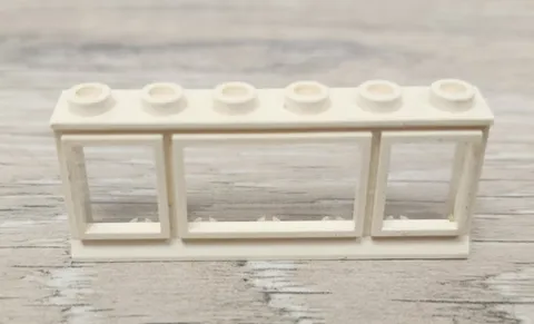 Lego 645 White Window 1 x 6 x 2 With Clear Trans Glass Pane Part Piece READ