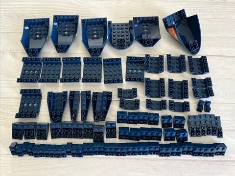LEGO DARK BLUE LOT 83 PCS INVERTED BRICK SLOPE HULL VARIETY EARTH NAVY BLUE