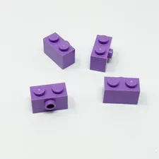 86876 LEGO Parts Brick Modified 1x2 Stud on 1 Side MEDIUM LAVENDER (4)