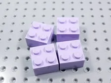 LEGO Lot of 4 Lilac Purple 2x2 Bricks BN