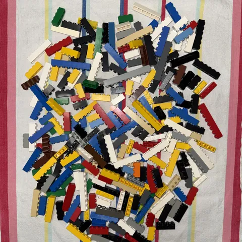 Lego Lot of 1 Pound Mixed Color Bricks 1x8 1x6 1x4 1x3 1x16 1x101x12