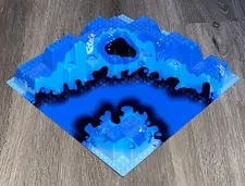LEGO 32 X 32 Raised Baseplate Canyon Blue Underwater Pattern 6024