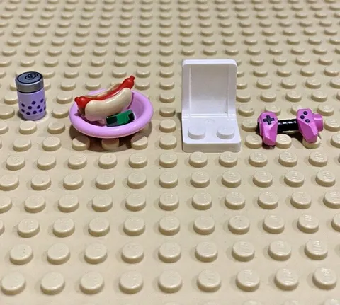 Lego Video Game Setup Gaming Gamer Girl Food Minifigure Utensil Bedroom City Set