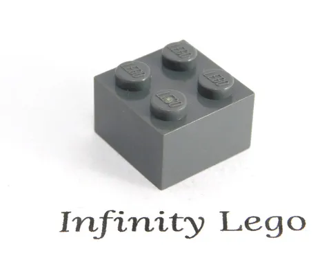 25 LEGO Dark Bluish Grey Brick 2 x 2 (3003) - (25 Pieces)