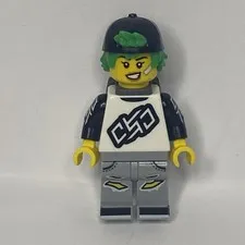 Lego New Longboarder Minifigure Green Hair Hat Series 27 No Accessories