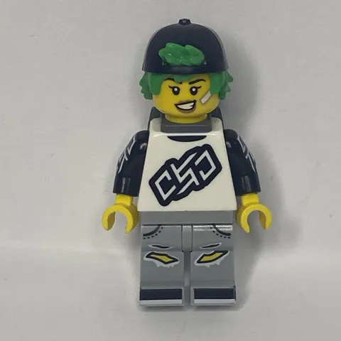 Lego New Longboarder Minifigure Green Hair Hat Series 27 No Accessories
