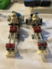 LEGO Star Wars 7655 Clone BARC Speeders x2 Build w Clones