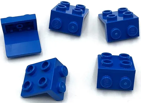 Lego 5 New Blue Brackets 1 x 2 - 2 x 2 Stud Parts