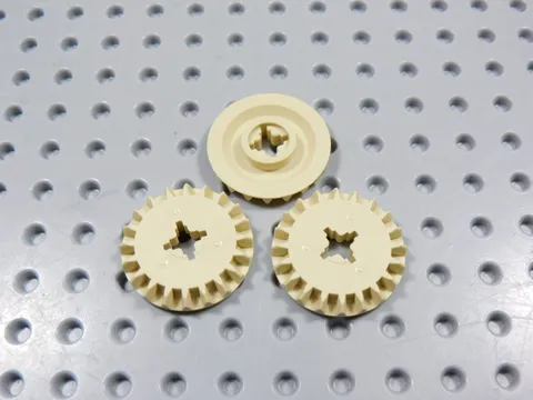 LEGO Lot of 3 Tan Technic Bevel Gear 20 Teeth BD