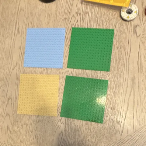 LEGO Bulk Lot Studded Baseplates 4pc Green Blue Tan Plastic Buildings