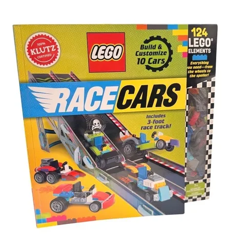 LEGO Klutz Race Cars 10 Activity Book Set Building Kit Race Track Car Building